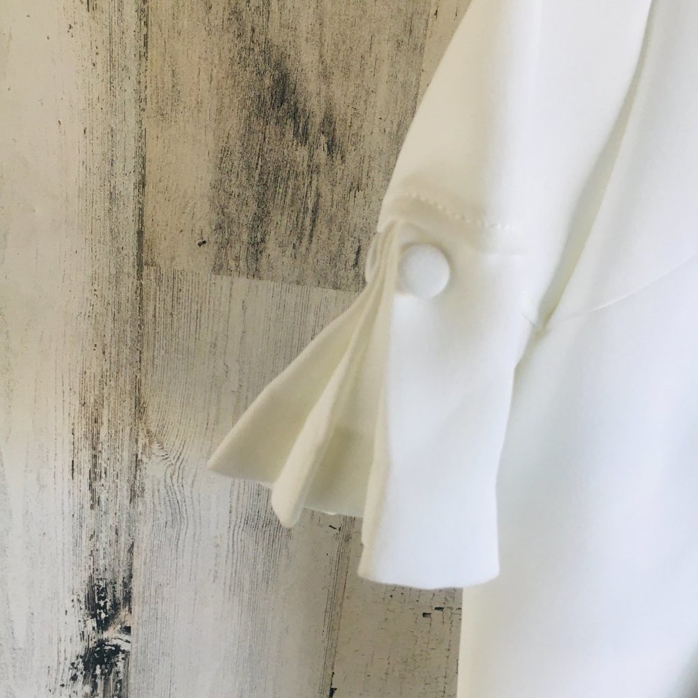 Sandro Paris Dust Box Top Blouse Ecru Off-White Woven - Picture 4 of 11